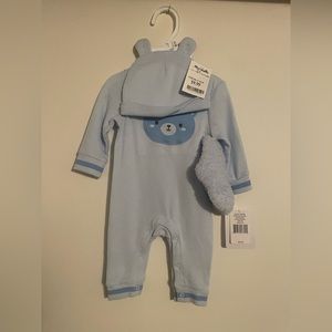 NWT Baby Blue Bear One Piece Romper